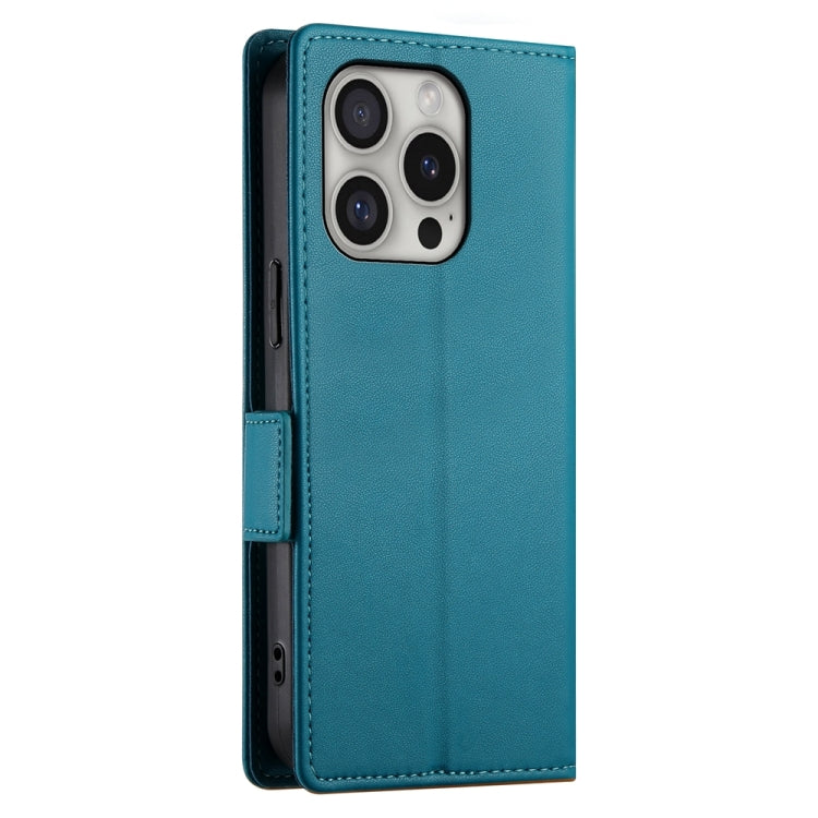 For iPhone 16 Pro Side Buckle Magnetic Frosted Leather Phone Case(Blue) - iPhone 16 Pro Cases by PMC Jewellery | Online Shopping South Africa | PMC Jewellery | Buy Now Pay Later Mobicred