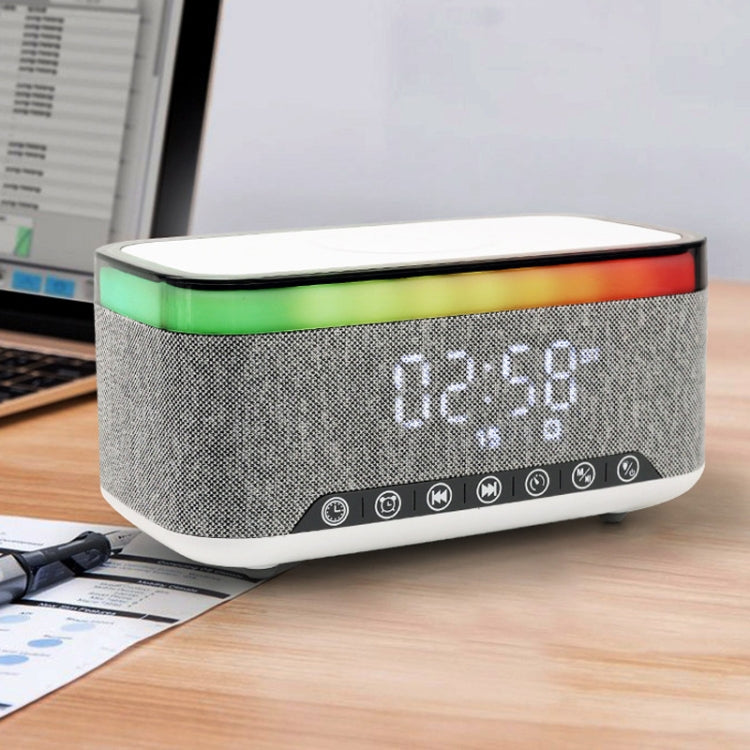 AEC S300 Portable 10W Power Multifunction Bluetooth Speaker Alarm Clock Wireless Charger(Black) - Desktop Speaker by AEC | Online Shopping South Africa | PMC Jewellery | Buy Now Pay Later Mobicred