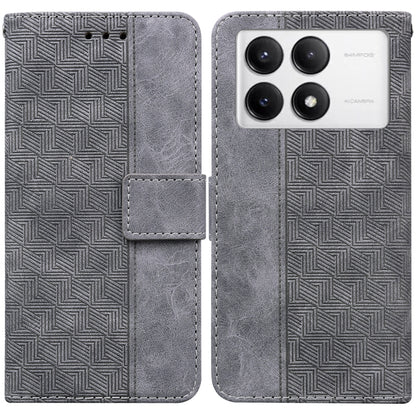 For Xiaomi Redmi K70 Pro / K70 Geometric Embossed Leather Phone Case(Grey) - K70 Cases by PMC Jewellery | Online Shopping South Africa | PMC Jewellery | Buy Now Pay Later Mobicred