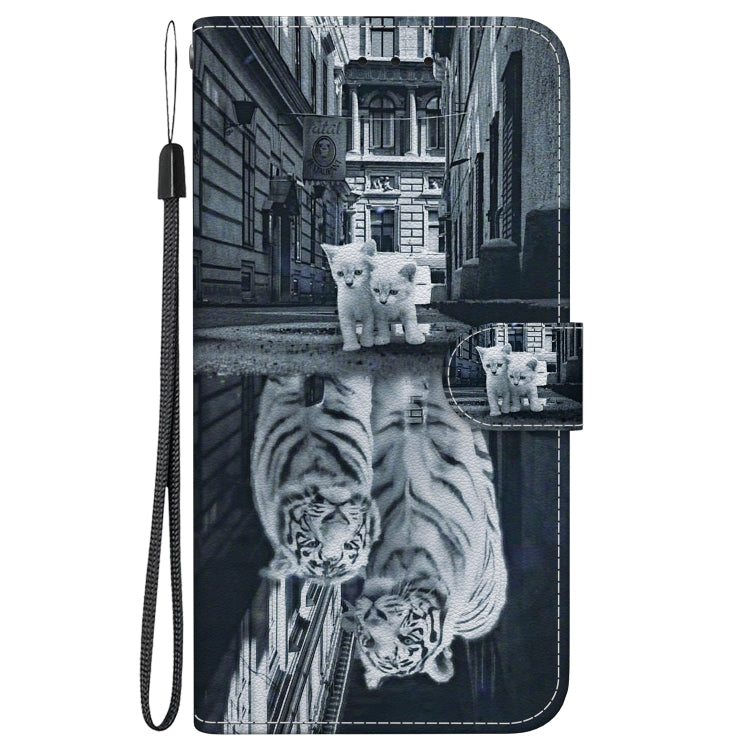 For Xiaomi Redmi K70 Pro / K70 Crystal Texture Colored Drawing Leather Phone Case(Cat Tiger Reflection) - K70 Cases by PMC Jewellery | Online Shopping South Africa | PMC Jewellery | Buy Now Pay Later Mobicred