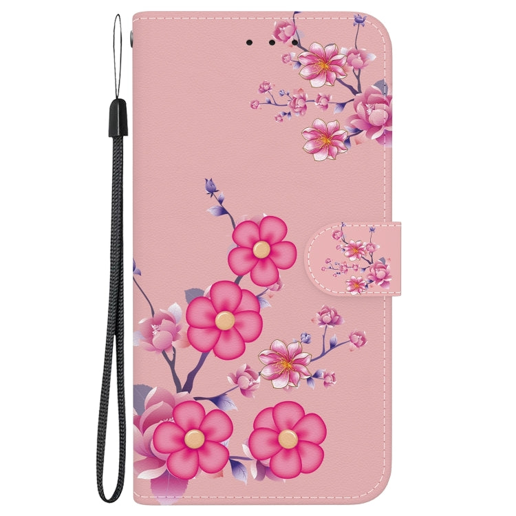 For Xiaomi Redmi K70 Pro / K70 Crystal Texture Colored Drawing Leather Phone Case(Cherry Blossoms) - K70 Cases by PMC Jewellery | Online Shopping South Africa | PMC Jewellery | Buy Now Pay Later Mobicred