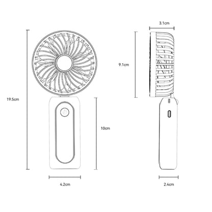 Yesido YF10 Foldable Silent Handheld USB Charging Fan(Black) - Electric Fans by Yesido | Online Shopping South Africa | PMC Jewellery | Buy Now Pay Later Mobicred