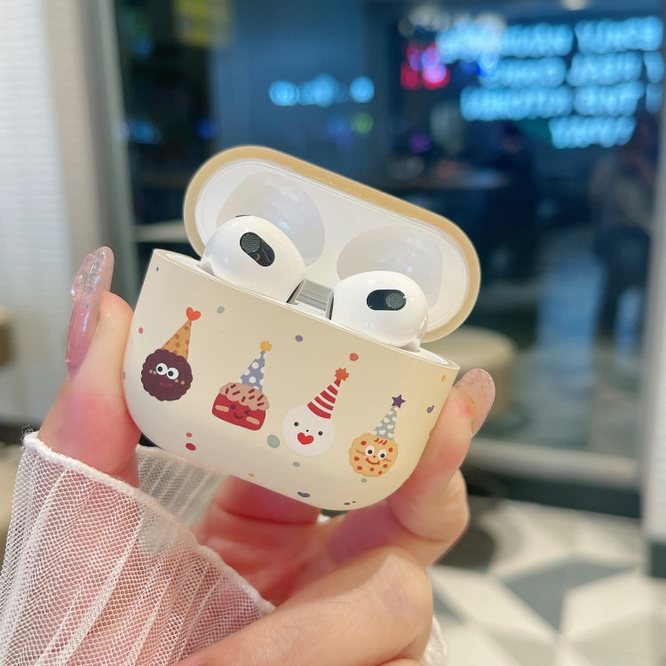 For AirPods Pro 2 Cookies Pattern Earbuds Box Frosted TPU Case(Beige) - For AirPods Pro 2 by PMC Jewellery | Online Shopping South Africa | PMC Jewellery | Buy Now Pay Later Mobicred