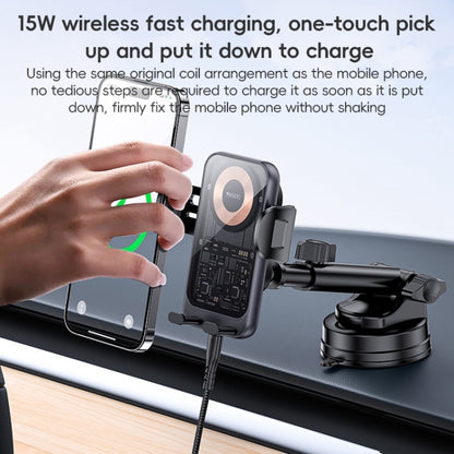 Yesido C307 15W Suction Cup Car Wireless Charging Holder(Black) - Wireless Charger Holders by Yesido | Online Shopping South Africa | PMC Jewellery | Buy Now Pay Later Mobicred