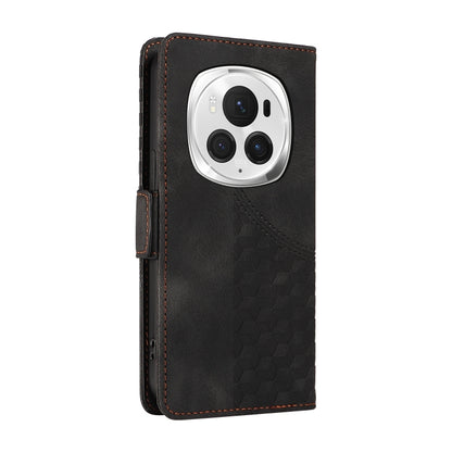 For Honor Magic6 Pro Embossed Rhombus Starry Leather Phone Case(Black) - Honor Cases by PMC Jewellery | Online Shopping South Africa | PMC Jewellery | Buy Now Pay Later Mobicred