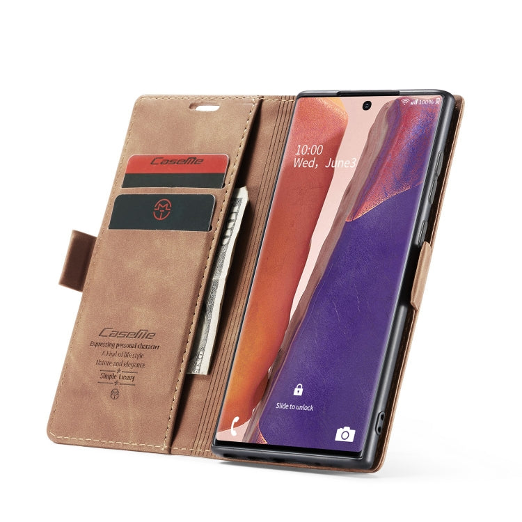 For Samsung Galaxy Note20 CaseMe Multifunctional Horizontal Flip Leather Case, with Card Slot & Holder & Wallet(Brown) - Galaxy Note20 Cases by CaseMe | Online Shopping South Africa | PMC Jewellery | Buy Now Pay Later Mobicred