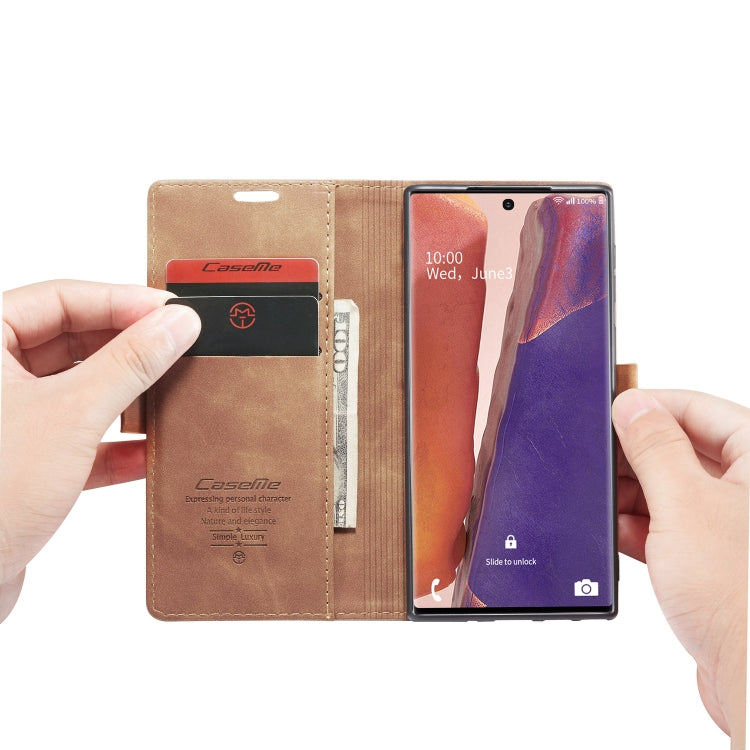 For Samsung Galaxy Note20 CaseMe Multifunctional Horizontal Flip Leather Case, with Card Slot & Holder & Wallet(Brown) - Galaxy Note20 Cases by CaseMe | Online Shopping South Africa | PMC Jewellery | Buy Now Pay Later Mobicred