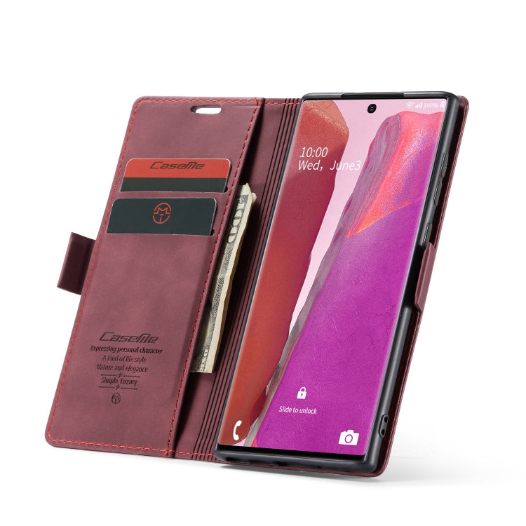 For Samsung Galaxy Note20 Ultra CaseMe Multifunctional Horizontal Flip Leather Case, with Card Slot & Holder & Wallet(Wine Red) - Galaxy Phone Cases by CaseMe | Online Shopping South Africa | PMC Jewellery | Buy Now Pay Later Mobicred