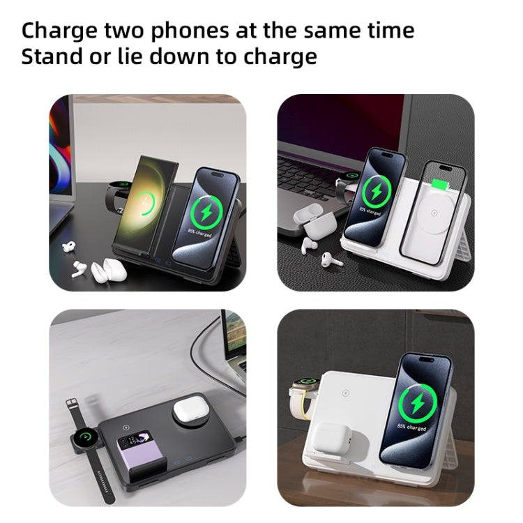 C30 15W 3 in 1 Magnetic Wireless Charger with Night Light(White) - Wireless Charger by PMC Jewellery | Online Shopping South Africa | PMC Jewellery | Buy Now Pay Later Mobicred