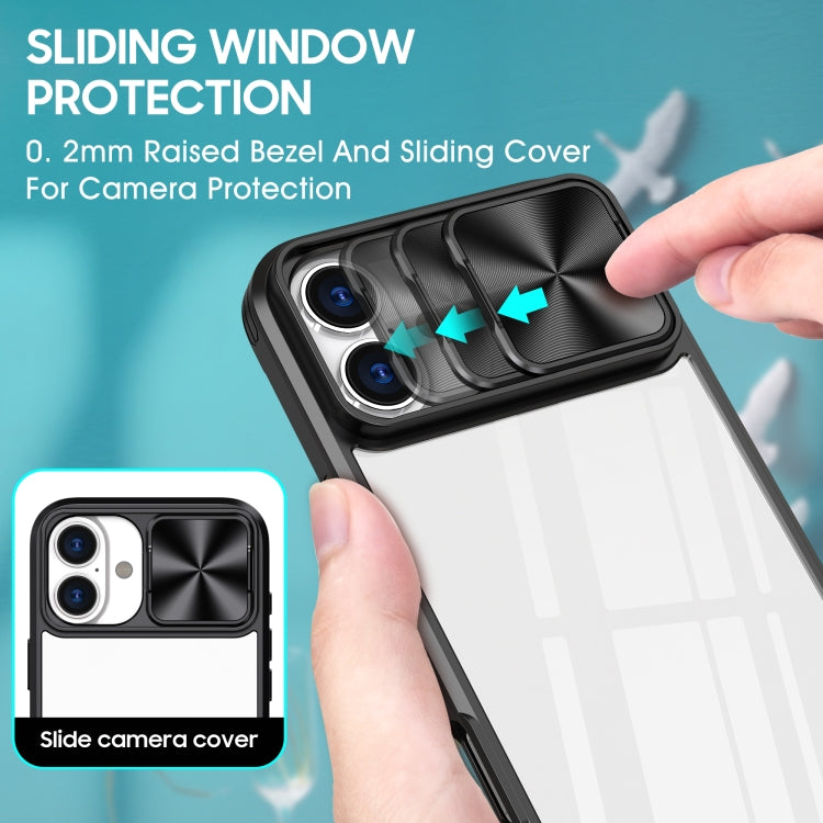 For iPhone 16 Pro Sliding Camshield Acrylic Hybrid TPU Phone Case(Black) - iPhone 16 Pro Cases by PMC TechLife | Online Shopping South Africa | PMC TechLife | Buy Now Pay Later Mobicred