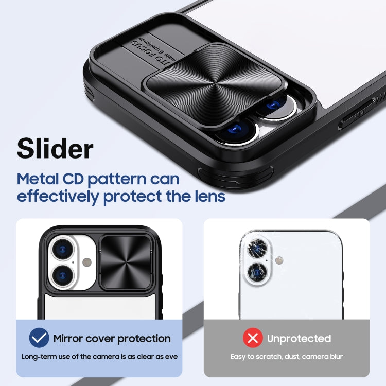 For iPhone 16 Pro Sliding Camshield Acrylic Hybrid TPU Phone Case(Black) - iPhone 16 Pro Cases by PMC TechLife | Online Shopping South Africa | PMC TechLife | Buy Now Pay Later Mobicred