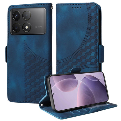 For Redmi K70 / K70 Pro Embossed Rhombus Starry Leather Phone Case(Blue) - K70 Pro Cases by PMC Jewellery | Online Shopping South Africa | PMC Jewellery | Buy Now Pay Later Mobicred