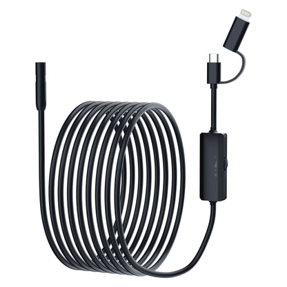 AN112 2 in 1 USB-C / Type-C + 8 Pin Interface 8mm HD Industry Endoscope, Length:5m Hard Tube -  by PMC Jewellery | Online Shopping South Africa | PMC Jewellery | Buy Now Pay Later Mobicred