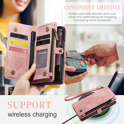 For Samsung Galaxy Z Fold6 5G CaseMe 008 Multifunctional Zipper Wallet Leather Phone Case with Lanyard(Pink) - Galaxy Z Fold6 5G Cases by CaseMe | Online Shopping South Africa | PMC Jewellery | Buy Now Pay Later Mobicred