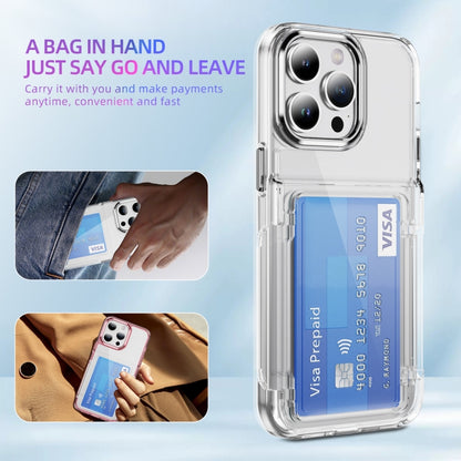 For iPhone 16 Card Holder Acrylic Hybrid TPU Phone Case(Transparent) - iPhone 16 Cases by PMC Jewellery | Online Shopping South Africa | PMC Jewellery | Buy Now Pay Later Mobicred