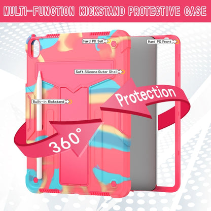 For iPad Air 11 2024 T Holder Robot Silicone Hybrid PC Tablet Case(Camouflage Rose Red) - iPad Air 11 2024 Cases by PMC Jewellery | Online Shopping South Africa | PMC Jewellery | Buy Now Pay Later Mobicred