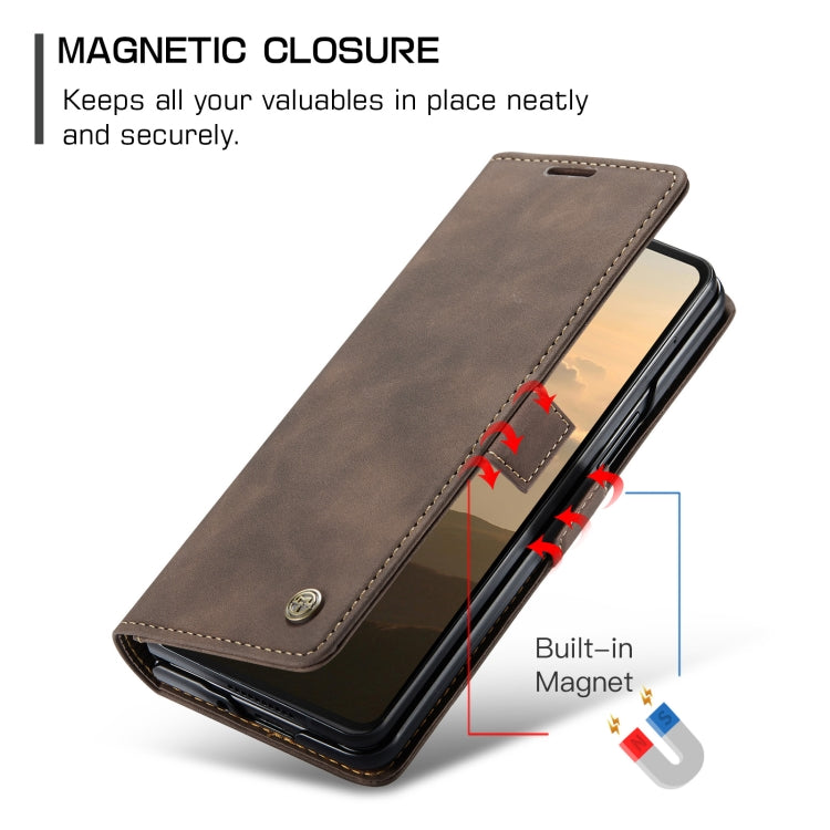 For Samsung Galaxy Z Fold6 5G CaseMe 013 Multifunctional Horizontal Flip Leather Phone Case(Coffee) - Galaxy Z Fold6 5G Cases by CaseMe | Online Shopping South Africa | PMC Jewellery | Buy Now Pay Later Mobicred