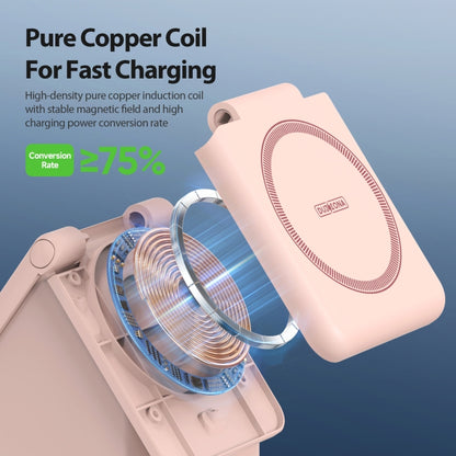 DUZZONA W20 4 in 1 15W Magnetic Wireless Charger Station(Pink) - Wireless Charger by DUZZONA | Online Shopping South Africa | PMC Jewellery | Buy Now Pay Later Mobicred