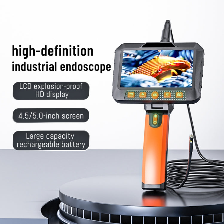 T27 5 inch IPS Color Screen 5.5mm Single Camera Handheld Hard Cable HD Industrial Endoscope, Length:2m(Orange Black) -  by PMC Jewellery | Online Shopping South Africa | PMC Jewellery | Buy Now Pay Later Mobicred