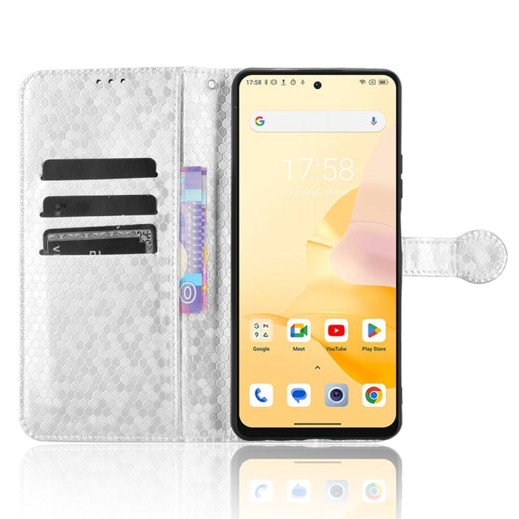 For Blackview Shark 8 Honeycomb Dot Texture Leather Phone Case(Silver) - More Brand by PMC TechLife | Online Shopping South Africa | PMC TechLife | Buy Now Pay Later Mobicred