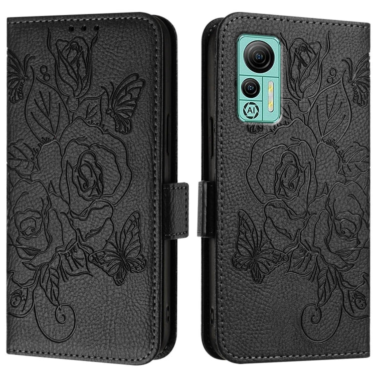 For Ulefone Note 14 Embossed Rose RFID Anti-theft Leather Phone Case(Black) - Ulefone Cases by PMC Jewellery | Online Shopping South Africa | PMC Jewellery | Buy Now Pay Later Mobicred