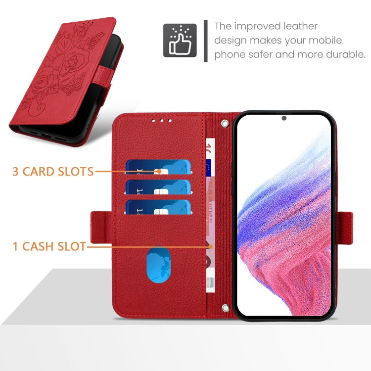 For Ulefone Note 18 Ultra Embossed Rose RFID Anti-theft Leather Phone Case(Red) - Ulefone Cases by PMC Jewellery | Online Shopping South Africa | PMC Jewellery | Buy Now Pay Later Mobicred
