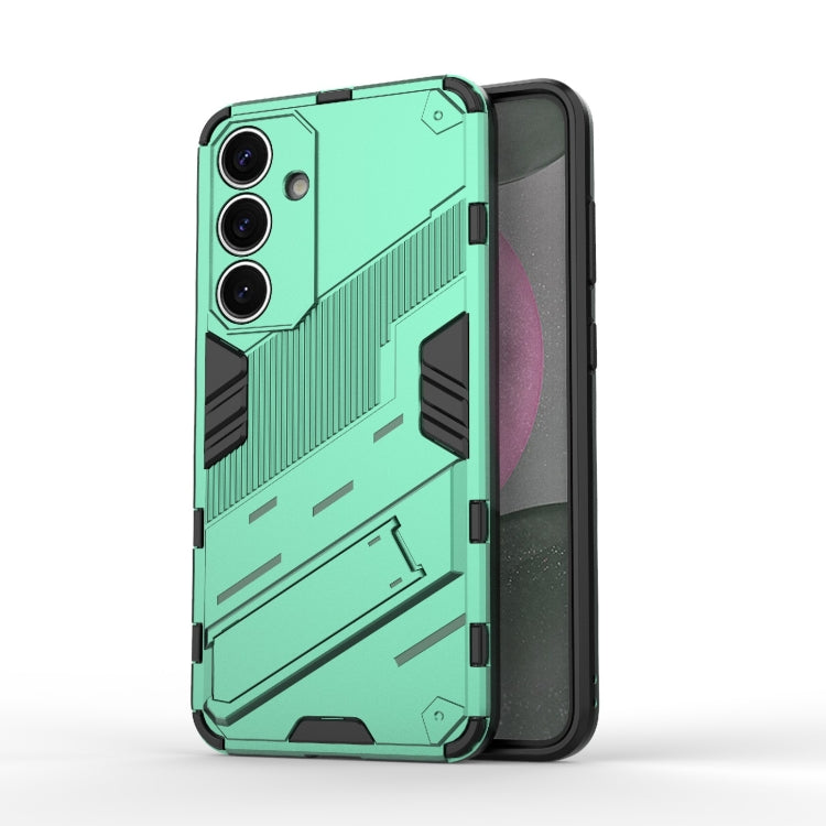 For Samsung Galaxy S25+ 5G Punk Armor 2 in 1 PC + TPU Shockproof Phone Case with Invisible Holder(Green) - Galaxy S25+ 5G Cases by PMC Jewellery | Online Shopping South Africa | PMC Jewellery | Buy Now Pay Later Mobicred