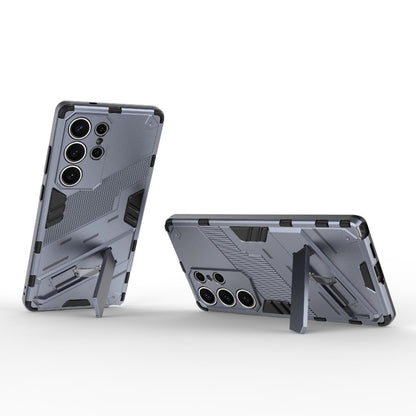 For Samsung Galaxy S25 Ultra 5G Punk Armor 2 in 1 PC + TPU Shockproof Phone Case with Invisible Holder(Grey) - Galaxy S25 Ultra 5G Cases by PMC Jewellery | Online Shopping South Africa | PMC Jewellery | Buy Now Pay Later Mobicred