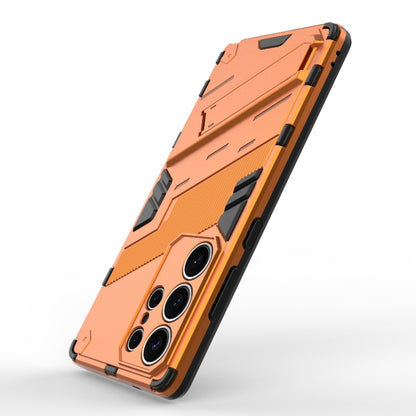 For Samsung Galaxy S25 Ultra 5G Punk Armor 2 in 1 PC + TPU Shockproof Phone Case with Invisible Holder(Orange) - Galaxy S25 Ultra 5G Cases by PMC Jewellery | Online Shopping South Africa | PMC Jewellery | Buy Now Pay Later Mobicred