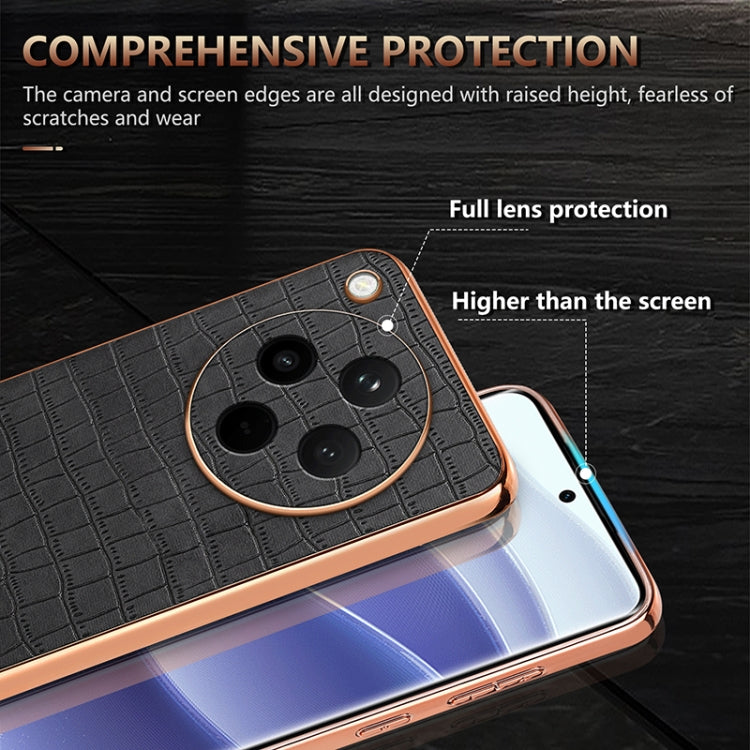 For OPPO Find X8 AZNS Electroplated Frame Crocodile Texture Full Coverage Phone Case(Green) - free shipping - PMC Jewellery - Order now!