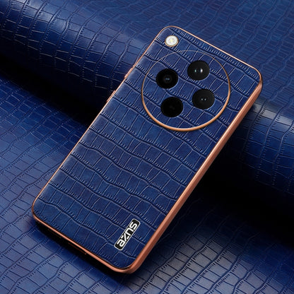 For OPPO Find X8 AZNS Electroplated Frame Crocodile Texture Full Coverage Phone Case(Blue) - Find X8 Cases by AZNS | Online Shopping South Africa | PMC Jewellery | Buy Now Pay Later Mobicred