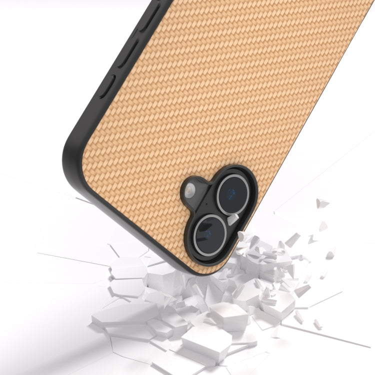 For iPhone 16 Carbon Fiber Texture Protective Phone Case(Gold) - iPhone 16 Cases by PMC TechLife | Online Shopping South Africa | PMC TechLife | Buy Now Pay Later Mobicred