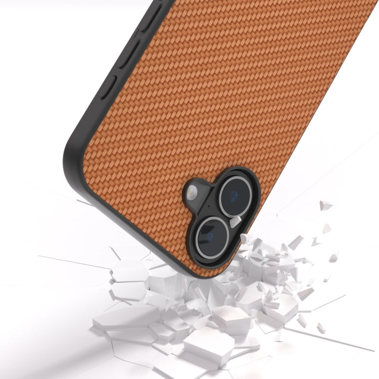 For iPhone 16 Plus Carbon Fiber Texture Protective Phone Case(Light Brown) - iPhone 16 Plus Cases by PMC TechLife | Online Shopping South Africa | PMC TechLife | Buy Now Pay Later Mobicred