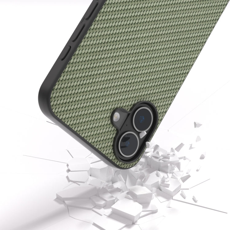 For iPhone 16 Plus Carbon Fiber Texture Protective Phone Case(Green) - iPhone 16 Plus Cases by PMC Jewellery | Online Shopping South Africa | PMC Jewellery | Buy Now Pay Later Mobicred