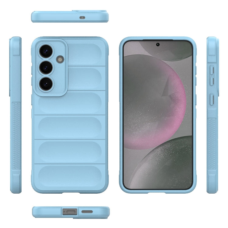 For Samsung Galaxy S25+ 5G Magic Shield TPU + Flannel Phone Case(Light Blue) - Galaxy S25+ 5G Cases by PMC Jewellery | Online Shopping South Africa | PMC Jewellery | Buy Now Pay Later Mobicred