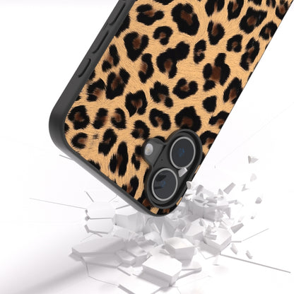 For iPhone 16 Plus Black Frame Leopard Phone Case(Leopard Print) - iPhone 16 Plus Cases by PMC Jewellery | Online Shopping South Africa | PMC Jewellery | Buy Now Pay Later Mobicred