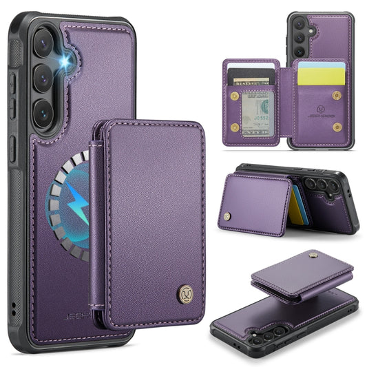 For Samsung Galaxy S24 FE 5G JEEHOOD J05 Business Magnetic Style RFID Leather Phone Case(Purple) - Galaxy S24 FE 5G Cases by JEEHOOD | Online Shopping South Africa | PMC Jewellery | Buy Now Pay Later Mobicred