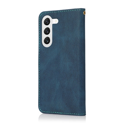 For Samsung Galaxy S25+ 5G Dual-color Stitching Leather Phone Case(Blue Green) - Galaxy S25+ 5G Cases by PMC Jewellery | Online Shopping South Africa | PMC Jewellery | Buy Now Pay Later Mobicred