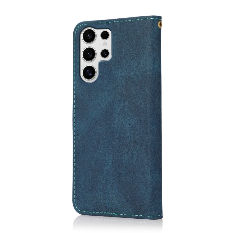 For Samsung Galaxy S25 Ultra 5G Dual-color Stitching Leather Phone Case(Blue Green) - Galaxy S25 Ultra 5G Cases by PMC Jewellery | Online Shopping South Africa | PMC Jewellery | Buy Now Pay Later Mobicred