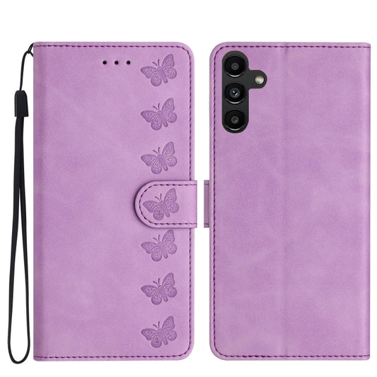 For Samsung Galaxy S25+ 5G Seven Butterflies Embossed Leather Phone Case(Purple) - Galaxy S25+ 5G Cases by PMC Jewellery | Online Shopping South Africa | PMC Jewellery | Buy Now Pay Later Mobicred