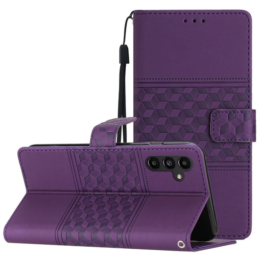 For Samsung Galaxy S25 5G Diamond Embossed Skin Feel Leather Phone Case(Purple) - Galaxy S25 5G Cases by PMC Jewellery | Online Shopping South Africa | PMC Jewellery | Buy Now Pay Later Mobicred