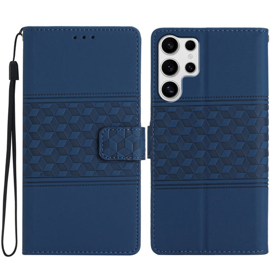 For Samsung Galaxy S25 Ultra 5G Diamond Embossed Skin Feel Leather Phone Case(Dark Blue) - Galaxy S25 Ultra 5G Cases by PMC Jewellery | Online Shopping South Africa | PMC Jewellery | Buy Now Pay Later Mobicred