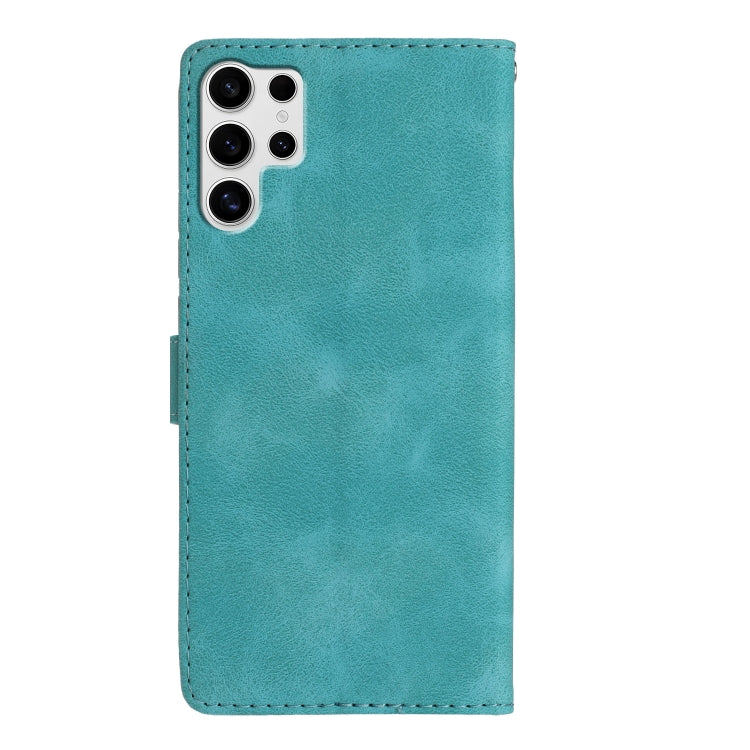 For Samsung Galaxy S25 Ultra 5G Flower Butterfly Embossing Pattern Leather Phone Case(Sky Blue) - Galaxy S25 Ultra 5G Cases by PMC Jewellery | Online Shopping South Africa | PMC Jewellery | Buy Now Pay Later Mobicred