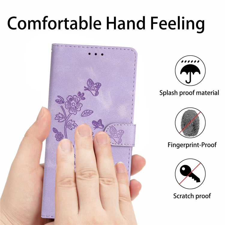 For Samsung Galaxy S25 Ultra 5G Flower Butterfly Embossing Pattern Leather Phone Case(Purple) - Galaxy S25 Ultra 5G Cases by PMC Jewellery | Online Shopping South Africa | PMC Jewellery | Buy Now Pay Later Mobicred