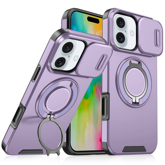 For iPhone 16 Sliding Camshield Ring Holder Phone Case(Purple) - iPhone 16 Cases by PMC Jewellery | Online Shopping South Africa | PMC Jewellery | Buy Now Pay Later Mobicred