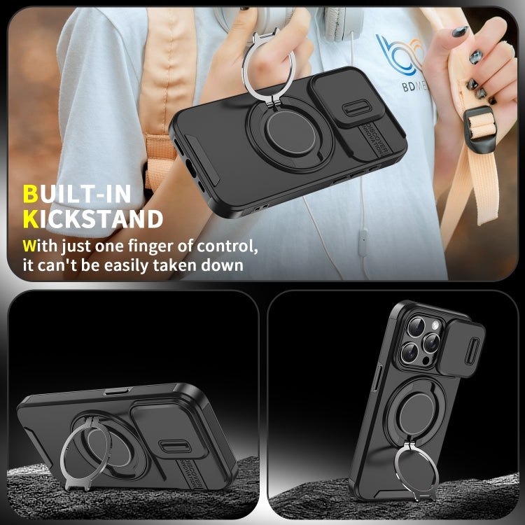 For iPhone 16 Plus Sliding Camshield Ring Holder Phone Case(Orange) - iPhone 16 Plus Cases by PMC TechLife | Online Shopping South Africa | PMC TechLife | Buy Now Pay Later Mobicred
