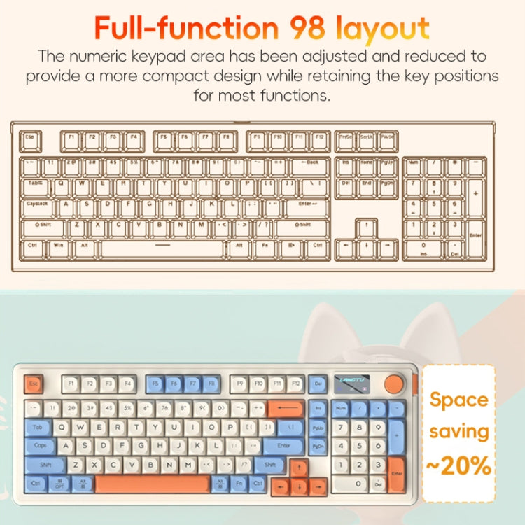 LANGTU L98 Wired RGB Gaming Keyboard(Cream White) - free shipping - PMC Jewellery - Order now!