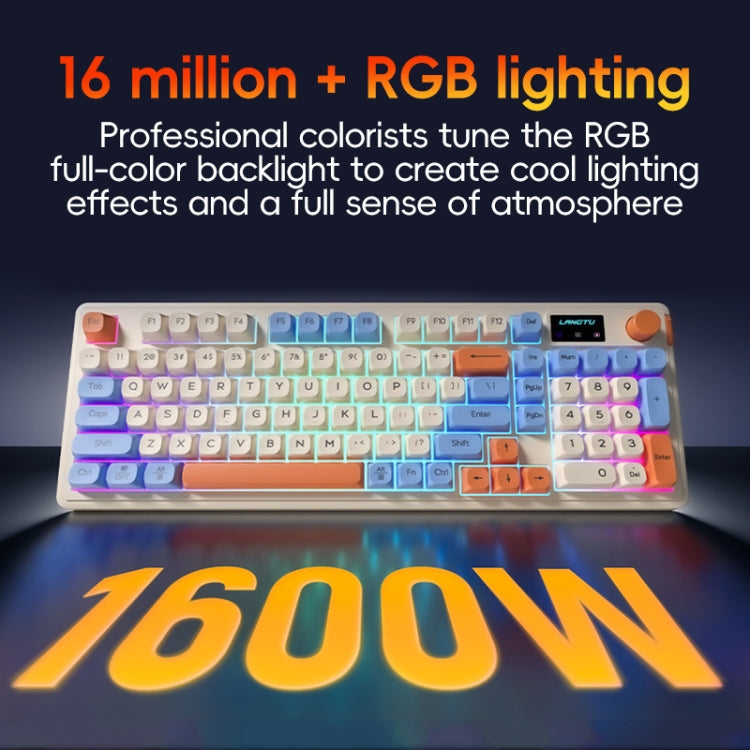 LANGTU L98 Wired RGB Mechanical Gaming Keyboard(Cream White) - Wired Keyboard by LANGTU | Online Shopping South Africa | PMC Jewellery | Buy Now Pay Later Mobicred