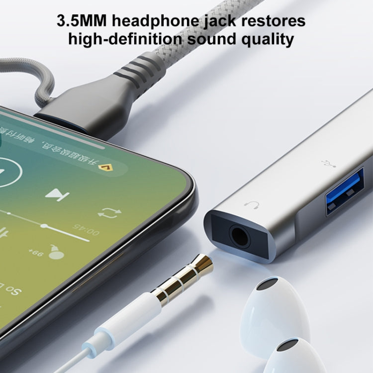 5 in 2 Multi-function HUB Adapter, Interface:USB-C / Type-C + USB-A(Grey) - USB HUB by PMC Jewellery | Online Shopping South Africa | PMC Jewellery | Buy Now Pay Later Mobicred