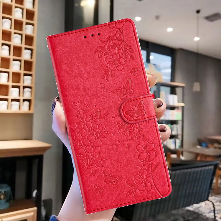 For Ulefone Note 14 Butterflies and Flowers Leather Phone Case(Red) - Ulefone Cases by PMC Jewellery | Online Shopping South Africa | PMC Jewellery | Buy Now Pay Later Mobicred